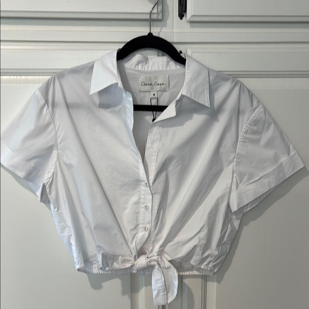 NWT Cara Cara Ashbury White Button-Up Top